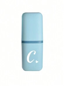 1pc Daisy Letter A-Z Portable Toothbrush Case, Keep Your Toothbrush Clean And On The Go!Travel Toothbrush Holder, Portable Toothbrush Cup Cover, Suitable For Travel, Camping, Business Travel, And School, Multi-Purpose Toothbrush Cup, Travel Wash Cup, Toothbrush And Toiletries Storage Kit, Minimalist Toiletries Storage Box, Travel Essentials, Bathroom Accessories, Household Items, And Storage Supplies - Baby Blue - View 24