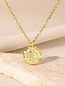 12 Sternzeichen Anhänger Halsketten für Frauen, 12 Konstellationen Edelstahl Kette Schmuck, Widder Waage Löwe Jungfrau Geburtstags Geschenke - Goldgelb - Übersicht 17