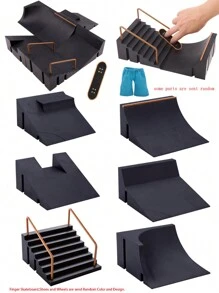 Vingertop Speelgoed 6-in-1 Vinger Met Vinger skateboard Kit Trap Volgen Met Vinger Rolschaatsen ( Vinger Skateboard Verstuur op Willekeurige kleur )
