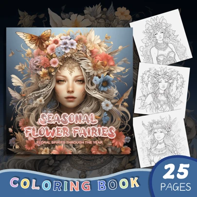 KETINAU 1 Peça Livro de Colorir Jardim da Amizade da Fada das Flores - Engraçado, Fácil, Mindfulness, Alívio do Estresse e Relaxamento - Presente Perfeito para Natal, Aniversário e Dia dos Namorados (Original, Versão Atualizada, 25 Páginas em Papel Grosso)