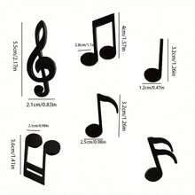6 piezas Imanes con notas musicales: Imanes creativos con pentágrama de piano para la nevera - Decoración del hogar