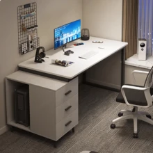 Escritorio Sencillo Mesa De Ordenador Y Estudio 100x50x72cm - Blanco - Ver 7