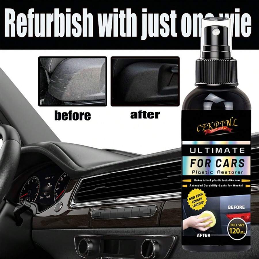 Suitable For Automotive Interior Plastics-Plastic Renovator Restore Agent Interior Dashboard Plastic Coating Renovation Plastic Renovator - Spray Head + 120ml Plastic Renovation Agent - View 1