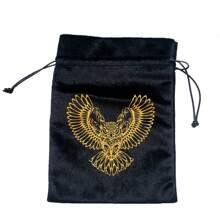 1pc Thick Velvet Tarot Oracle Card Pouch Drawstring Storage Bag Handbag Divination Game Energy Stone Small Items Storage Bag Easter Christmas Halloween Gift Bag Back To School