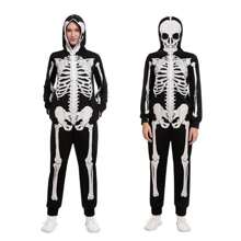 SYNCFUN Skeleton Pajama Jumpsuit For Adult Women Costume, Trick Or Treat, Themed Party