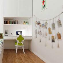 Khung ảnh treo (Không có kẹp), Dây hạt gỗ treo ảnh trưng bày Dây đeo Boho Log Color Vòng hoa hạt gỗ Kẹp ảnh Kẹp gỗ Lưu trữ ảnh Trang trí Trang trí nhà nông thôn Trang trí hạt gỗ treo Trang trí nhà - Kiểu tua rua - Xem 5