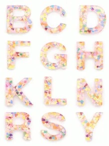 1 Pc 26Letter Keychain Ring Bag Backpack Charm Car Hanging Pendant Women Gift Cute Sequins Resin Key Chain Wallet And Handbag Accessories Keychain With Tassels Alphabet Initial Letter A-Z,Christmas