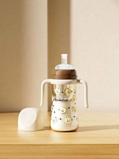 幼儿吸管杯，带过渡手柄的防溢加重吸管杯，适合 6 个月及以上婴儿，婴儿奶瓶