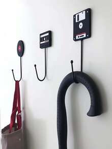 1st vintage dörrkrokar för hörlurar, skivor/band/skivor stil spikfria krokar för kontorsskåp, arbetsrum, e-sportrum - Multifärgad - Visa 5