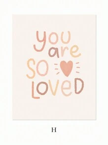 6 PCS Bohemian Canvas Print Alphabet Wall Art Painting Love Poster Rainbow Wall Picture Beige Canvas Painting Sunshine Art Poster Nursery Wall Decor Poster Kids Bedroom Wall Decoration No Frame