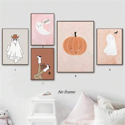 1pc Western Halloween Cowboy Ghost And Cowgirl Poster, Frameless Canvas Poster, Ideal Gift For Dormitory, Bedroom, Living Room, Corridor Halloween Decor Christmas Decoration Thanksgiving Wedding Home Decor Home Decor Fall Decor Autumn Decor Birthday Decorations For Gifts Party Supplies Indoor Holiday Festival Decor Wall Decor Halloween Ornaments