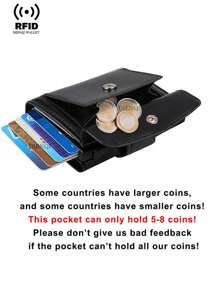 超薄纤维皮革男士钱包，时尚卡包，三折钱包，零钱包，智能超薄零钱包，时尚钱包，父亲节礼物（送给爸爸、男友、爷爷、丈夫、朋友、兄弟），休闲复古男士卡包，卡包，名片夹，信用卡夹，迷你钱包，RFID钱包 - 黑色 - 查看 10