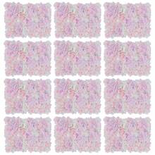 HOHOBLA LOYALHEARTDY-BTG 12 Pieces Artificial Flower Wall Artificial Flowers Panel For Garden Wedding Christmas Decor Artificial Plants Artificial Rose Wall 60 X 40cm[Best Gift For Family&Friends] Party Favors Room Decor Bride - Mauve Purple - View 8