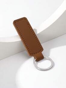 1/2/3/4/5pcs Solid Color PU Leather Keychain, Blank Keyring, Ring Bag Pendant Car Key Chain Accessories, Women Daily Gift, DIY Small Gift Supplies - Multicolor - View 12