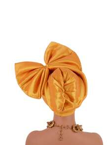 Afrikaanse hoofddoek, grote strikontwerp hoofddoek hoed, glanzende zijden gelaagde band, Nigeriaanse hoofddeksels, autogel hoofddoek hoed is speciaal voorbereid voor bruiloften, feesten en speciale gelegenheden
