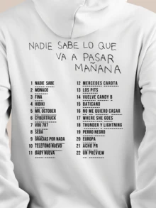 Unisex Hoodie Bunny Bad Bnny BB Nobody Knows What's Going To Happen - 白色 - 查看 4