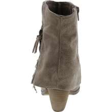 Women's Lace Detail Faux Zipper Pull On Layed Ankle Bootie - Taupe - View 5