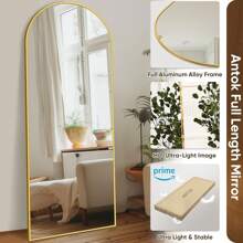 Antok Full Length Mirror, 58"X18" Floor Mirror, Arch Floor Standing Mirror Freestanding Arch Full Body Mirror With Stand For Bedroom, Hanging Mounted Mirror For Living Room Cloakroom Home Decor Back To School Room Decor School Supplies