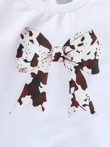 Conjunto de 2 peças de blusa e calça de manga comprida estampada confortável para bebês meninas, outono/primavera - Branco - Ver 7