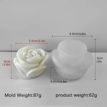 3D 玫瑰硅胶模具 - 为情人节、母亲节、生日等制作逼真的花形装饰 - 灵活、耐用且易于使用的树脂和石膏模具 - 白色 - 查看 10