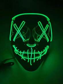 Halloween Party Mask, Glow-In-The-Dark Scary Face Design Party Mask, For Costume Role Play, Battery Not Included (Requires AAA Batteries) - Multicolor - View 13