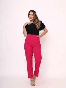 Smile Fashion Women's Blouse Short Sleeve Dune Fabric - màu đen - Xem 4