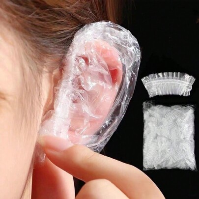 30/50/100/200pcs Disposable Ear Covers, Waterproof Ear Protectors For Dyeing, Bathing, Showering, Beauty, Ear Piercing, Bathroom Accessories, Suitable For Home, Sauna, Bathroom Decor, Christmas, Halloween