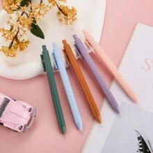 5入組彩色混合筆,簡單的0.5毫米黑色書寫膠筆,適用於學生和成人,非常適合書寫！5種混合顏色的簡單便攜膠滾珠筆,適用於學生寫作、繪畫 - 彩色 - 查看 1