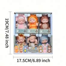 迷你娃娃套装，逼真的新生婴儿娃娃，可洗的栩栩如生的婴儿娃娃，可爱的动物服装婴儿洗澡礼品套装，适合女孩男孩幼儿和毕业生日万圣节圣诞礼物 - 彩色 - 查看 10