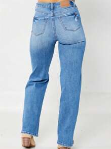 Judy Blue HIGH WAIST STRAIGHT LEG JEAN - Xanh nhẹ - Xem 3