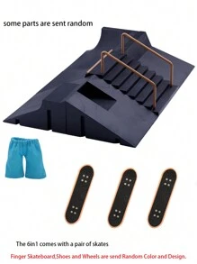 Vingertop Speelgoed 6-in-1 Vinger Met Vinger skateboard Kit Trap Volgen Met Vinger Rolschaatsen ( Vinger Skateboard Verstuur op Willekeurige kleur )