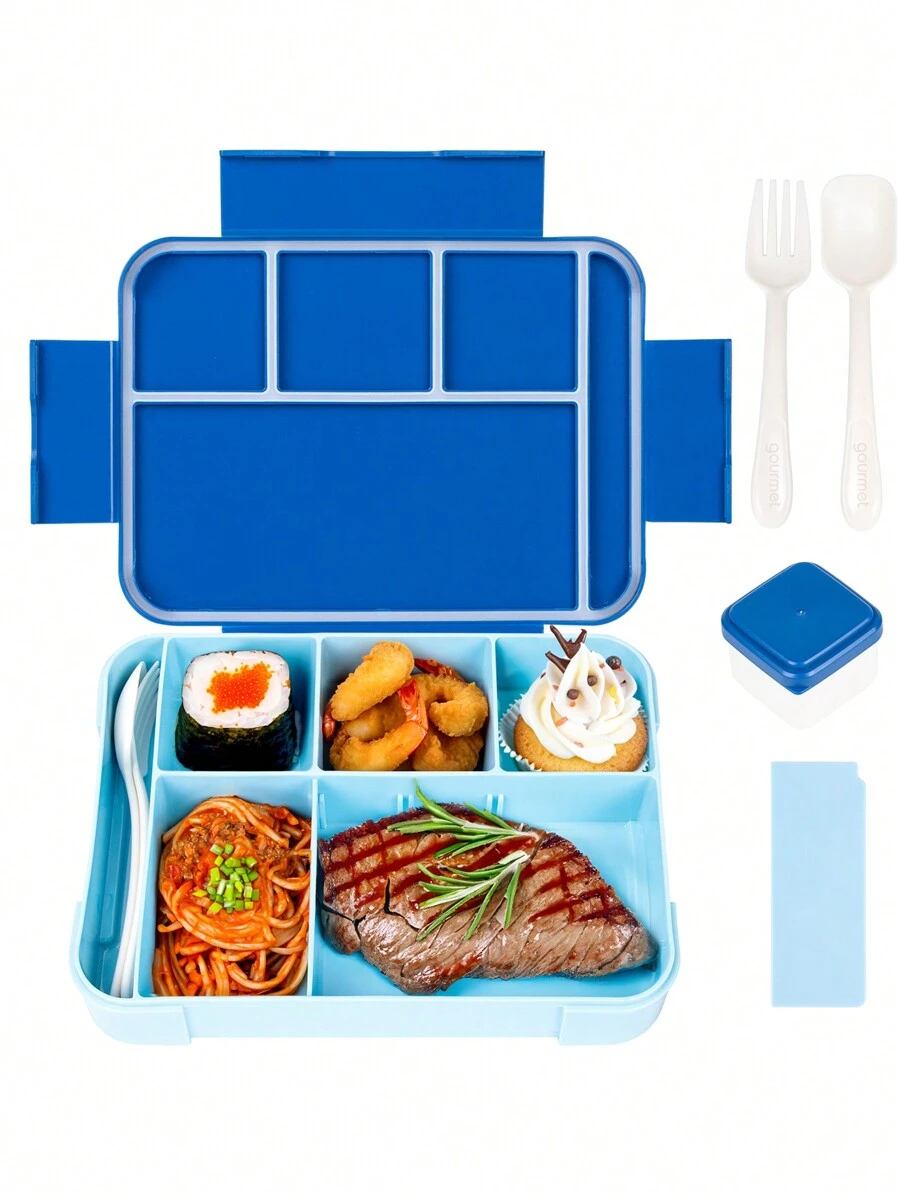 1个分隔密封水果盒沙拉盒，上班族，工作微波炉加热便当盒，带餐具午餐盒，适合工作和旅行，厨房，圣诞礼物，学校用品