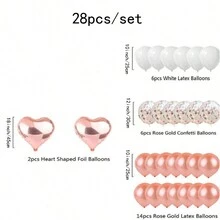 Bộ 28 quả bóng bay kim tuyến vàng hồng, đồ dùng tiệc sinh nhật, ảnh, đạo cụ - Hoa hồng vàng - Xem 5