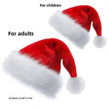 Plüsch Weihnachtsmann Mützen für Männer und Frauen zum Wärmen, Weihnachtsmann Mütze, Weihnachts- und Neujahrsdeko, Weihnachten