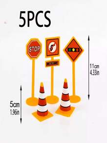 5/6 Construction Cake Decoration Vehicle Cake Decoration Set Excavator Cupcake Decoration Traffic And Road Signs Decoration Happy Birthday Party Supplies Gift