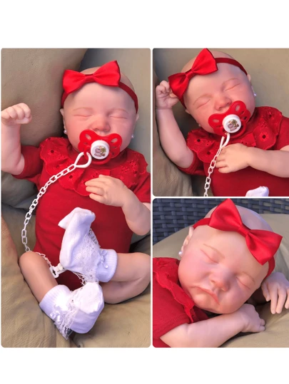 BONECA BEBÊ REBORN REALISTA DE SILICONE