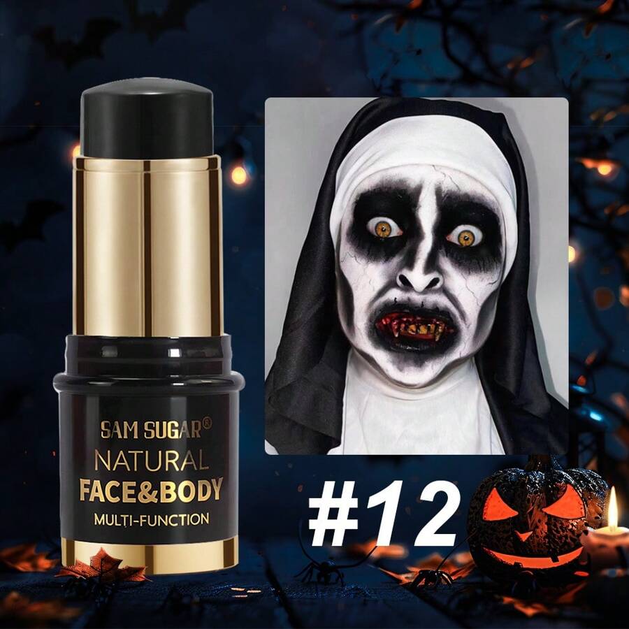 SAM SUGAR 12 色霓虹 UV 面部和身体彩绘蜡笔，万圣节舞台派对发光彩妆，跨境 - 12# - 查看 1