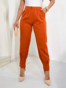 Slouchy Tailleur Mode Social Tailoring Pants - Terracotta - View 1