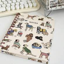 1pc Cute Dog Spiral Notebook With High-End Appearance, Unique & Practical A5 Detachable Note Pad,School Supplies,Back To School