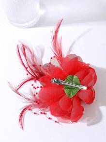 1pc Floral & Feather Design High-End Fashion Hair Clip Valentine's Day Valentines Claw Clips Hair Claws Hair Barrettes