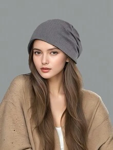 1 Chiếc Mũ Xếp Chồng Cho Nam Và Nữ Có Cùng Một Đoạn Văn Bốn Mùa Mỏng Phần Len Dệt Kim Hàng Tháng Mũ Cặp Đôi Thời Trang Mùa Hè Sở Thích Phong Cách Đường Phố Quấn Đầu Mũ Lạnh - nhiều màu - Xem 2