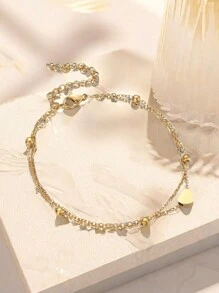 Special 2pcs Fashion Iron Core&Shenzhu Decorative Foot Chain Women's Daily Decoration