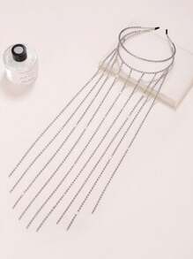 topshiny Fashionable Luxurious Multi-Layer Rhinestone Tassel Headband, High-End And Exquisite Hair Accessory For Women,Y2k,Hairband ,Hair Hoop,Hairband,Hair Hoop Headbands Head Accessories