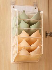 1 Pieza Bolsa para colgar en la pared sin necesidad de taladrar con 5/15 rejillas, bolsa para colgar ropa interior de doble cara con rejillas, bolsas de almacenamiento, bolsillos de almacenamiento plegables para calcetines, sujetadores, artículos domésticos, organizador de espacio ahorrador del hogar para dormitorio, armario, guardarropa, bolsa de aseo de viaje, bolsa de aseo de viaje, bolsa de almacenamiento de maquillaje, bolsa de playa, artículos esenciales de vacaciones, artículos escolares, artículos esenciales de viaje, señoras para universidad, dormitorio, baño, organizador colgante para armario, organización y almacenamiento, contenedores de almacenamiento, almacenamiento de armario, organizador de armario colgante para armario, dormitorio, artículos esenciales del dormitorio para almacenamiento de calcetines, pantalones, vaqueros, camisetas, vestidos - Multicolor - Ver 15