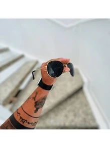 Aviator Sunglasses With Metal Frame - Vàng - Xem 2