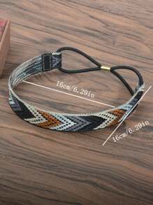 1条优雅复古波西米亚风撞色高弹力发带，适合女士度假旅行、海外海滩装扮、日常穿搭、派对聚会、朋友聚会等场合，也可作为波西米亚风头巾、吸汗发带、校园用品、大学用品、秋冬季发带、女士度假装扮发饰、优雅围巾、柔软头巾等。 - 彩色 - 查看 3