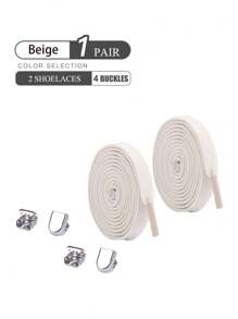 1pair Elastic No-Tie Shoelaces, Multiple Colors Available For Sneakers, Sports Shoes (Note: Actual Colors May Vary Slightly Due To Different Monitor Settings)