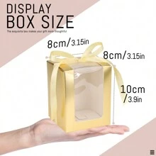 20 chiếc, 8x8x10cm, Hộp quà giấy có cửa sổ, Bao bì kẹo và bánh quy, Thích hợp đựng ly, Đế nến, Quà tặng tiệc cưới/tiệc cô dâu, 9oz - 8x8x10cm-20 chiếc - Xem 5