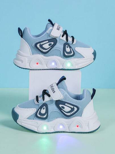 Fashionable LED Illuminated Breathable Sport Shoes, Suitable For Boys And Girls - Casual, Shock Absorbing, All Season Non-Slip Outdoor Running And Walking Sneakers