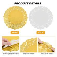 100 piezas Ronda/Rectangular Papel Encaje Doilies Manteles Individuales Papel - Decorativo y Desechable Para Postres, Alimentos Fritos, Decoración de Mesas de Boda, Embalaje de Pasteles Aire Freidora Liners Aire Freidora Papel Airfryer Air Frier